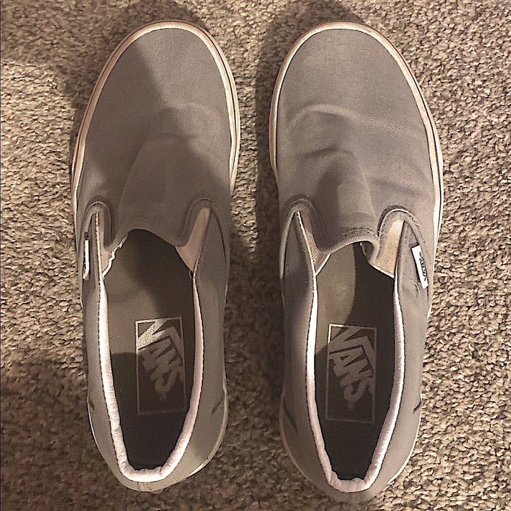 gray slip on vans